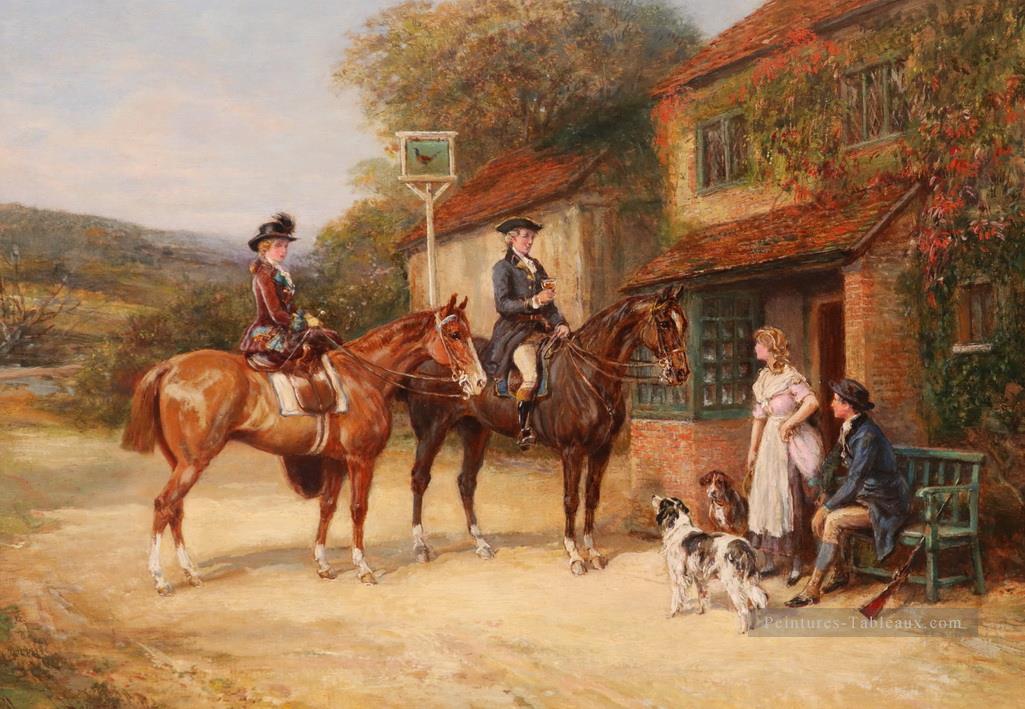 chasseurs invité rural Heywood Hardy équitation Peintures à l'huile